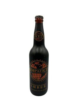Simpatico Handcrafted Amber Beer Bottle World Class Naturally Brewed Empty